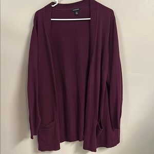 Lands' End Women's Purple Cardigan Sweater